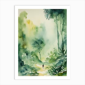 Abstract Watercolor Landscape Solitary Figure 1 Art Print