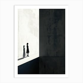 Shadows Of Two People, Minimalism Art Print