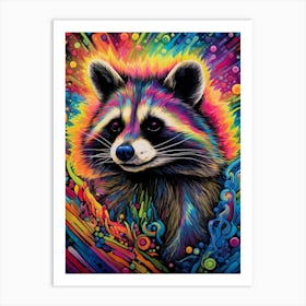 A Barbados Raccoon Vibrant Paint Splash 2 Art Print