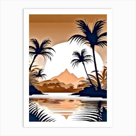 Sunset In The Jungle Art Print