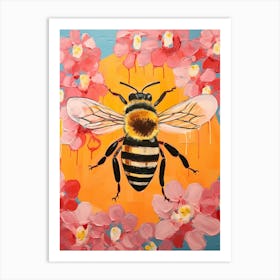 Honeycomb Bee Colour Pop 4 Art Print