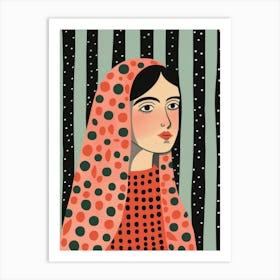 Girl In A Scarf 1 Art Print