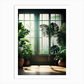 Tropical Plants In A Room Art Print