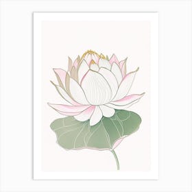 Lotus Flower Pattern Pencil Illustration 5 Art Print
