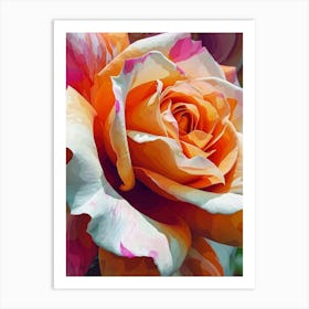 English Roses Painting Abstract Swirl 3 Art Print