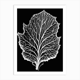 Wild Lettuce Leaf Linocut 5 Art Print