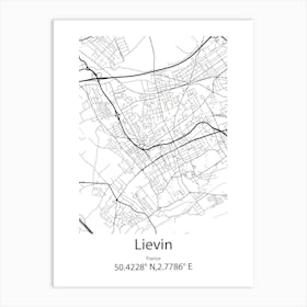 Lievin,France Minimalist Map Art Print