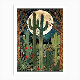 William Morris Cactus In The Desert 1 Art Print