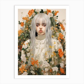 Billie Eilish Floral Collage 2 Art Print