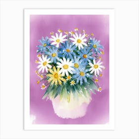 Daisies In A Vase 1 Art Print