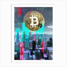 Bitcoin In The City Art Print