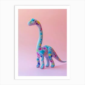 Dotted Brontiosaurus Toy Dinosaur Portrait Art Print