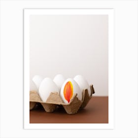 White Egg In A Carton Art Print