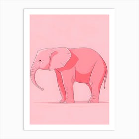 Pink Elephant 1 Art Print