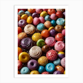 Colorful Donuts Art Print