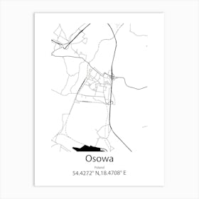 Osowa,Poland Minimalist Map Art Print