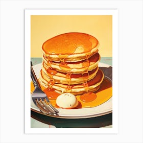 Vintage Cookbook Pancakes 1 Art Print