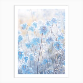 Frosty Botanical Forget Me Not Art Print