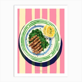 A Plate Of Fennel, Top View Food Illustration 2 Art Print
