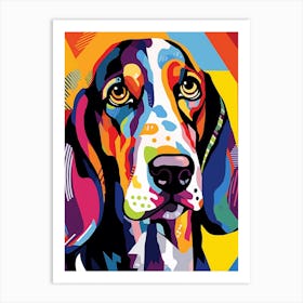 Geometric Basset Hound 3 Art Print