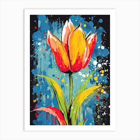 Tulip Tango: A Symphony in Neo-Expressionism Art Print