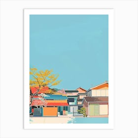 Matsuyama Japan Colourful Illustration Art Print