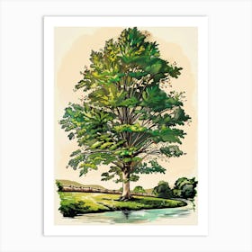 Alder Tree Storybook Illustration 4 Art Print