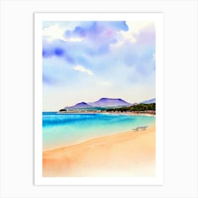 Playa De Muro, Mallorca, Spain Watercolour Art Print