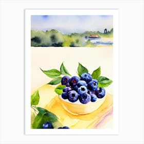 Blueberry 1 Italian Watercolour fruit Art Print