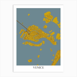 Venice Yellow Blue Art Print