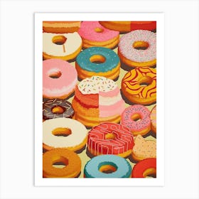 Donuts Vintage Illustration 1 Art Print