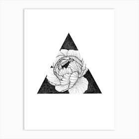 Dotwork Peony Art Print