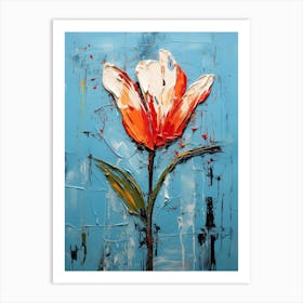 Tulip Whimsy: Neo-Expressionist Flourish Art Print