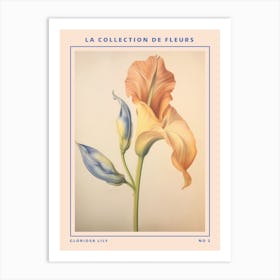 Gloriosa Lily 2 French Flower Botanical Poster Art Print