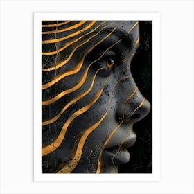 Abstract Of A Woman'S Face Extraordinary femininity woven with threads of gold 7 Art Print