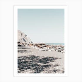 Kamari Beach, Santorini Art Print