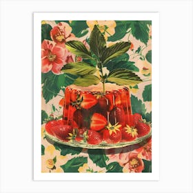 Strawberry Jelly Retro Collage 1 Art Print