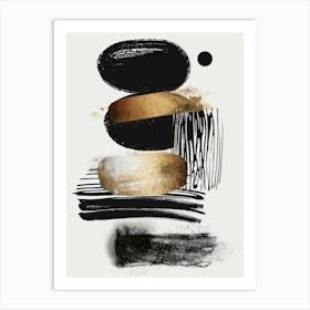 Abstract Black And Gold Canvas Print 30 Art Print