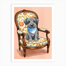 Dog In A Chair Art Print