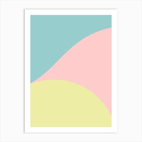 Soft Color Abstract Waves 4 Art Print