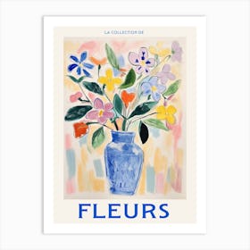 French Flower Poster Periwinkle 2 Art Print