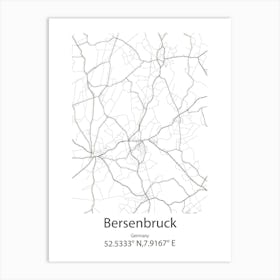 Bersenbruck,Germany Minimalist Map Art Print