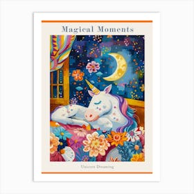 Unicorn Dreaming In Bed Fauvism Inspired 3 Poster Art Print