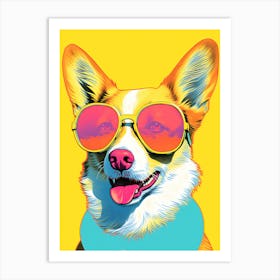 Corgi In Sunglasses 1 Art Print