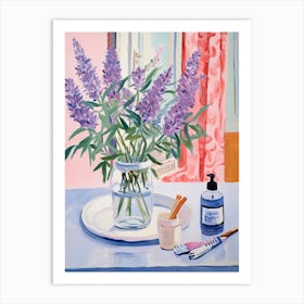 A Vase With Lavender, Flower Bouquet 2 Art Print