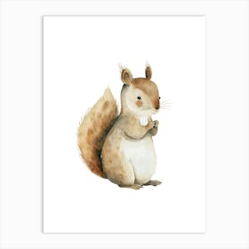 Squirrel Watercolor Painting Art Print