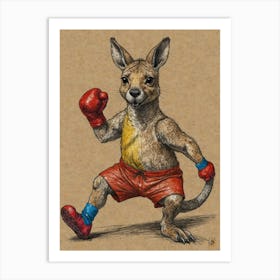 Kangaroo Boxing 6 Art Print