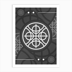 Abstract Geometric Glyph Array in White and Gray n.0078 Art Print