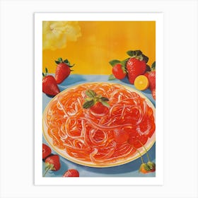 Strawberry Laces Candy Sweets Retro Advertisement Art Print