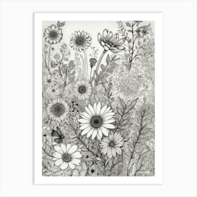 Daisies In The Garden Art Print